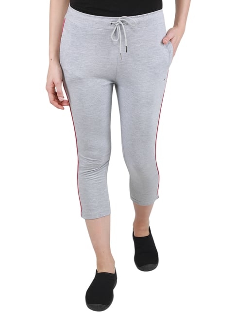 Monte Carlo Grey Regular Fit Mid Rise Capris