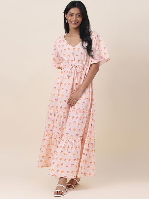 Fabindia Pink Cotton Printed Night Dress-picture-18