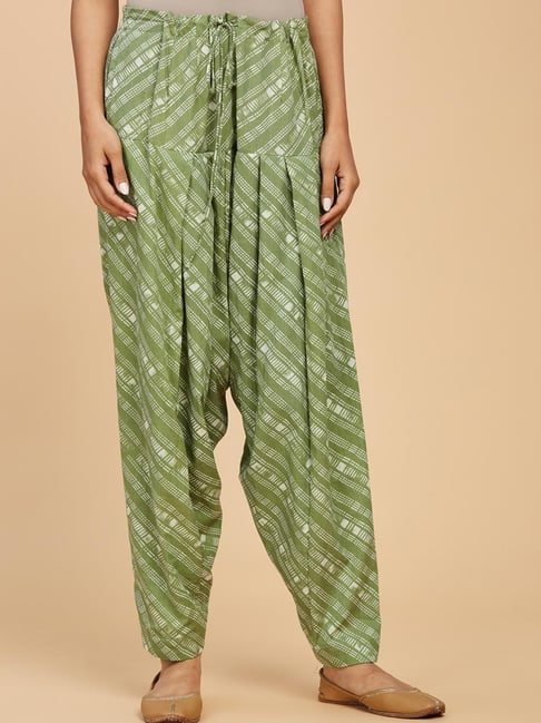 Fabindia Green Cotton Printed Salwar