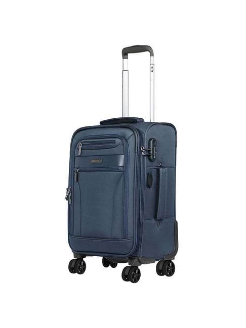 Nasher Miles Berlin Expander Soft-Sided Polyester Cabin  Navy Blue 20 inch |55cm Trolley Bag