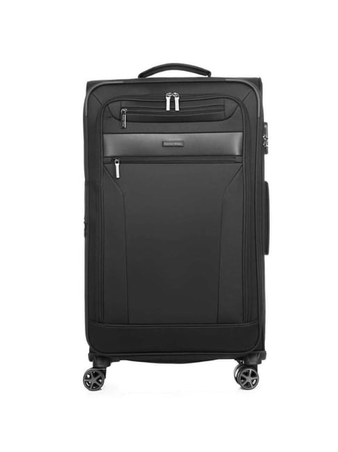 Nasher Miles Berlin Expander Soft-Sided Polyester Check-in  Black 24 inch |65cm Trolley Bag