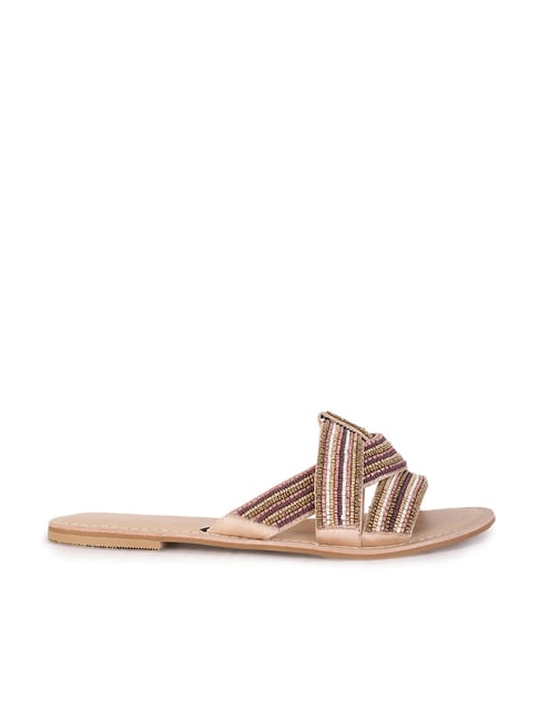 Marie Claire by Bata Women's Nude Ethnic Sandals Price in India