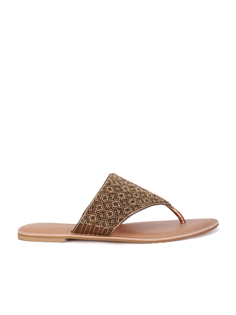 Marie Claire by Bata Women's Tan Thong Sandals Price in India