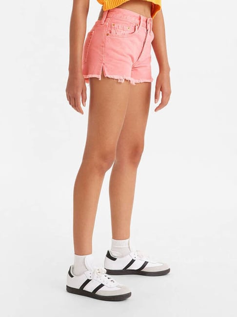 Blush Pink High Waisted Denim Shorts | Mom – motelrocks.com