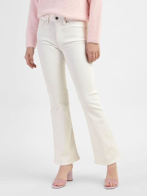 Levi's 725 White Bootcut Mid Rise Jeans