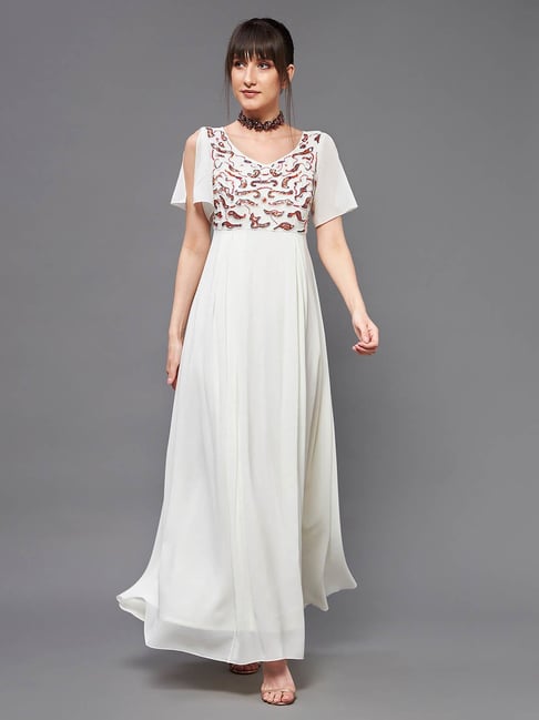 Miss Chase White Embellished Gown Price in India