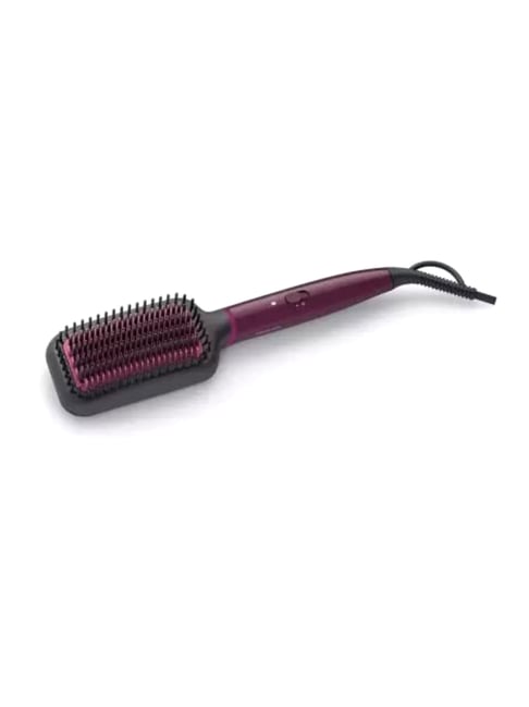 Philips BHH730/00 Naturally Heated, Silk Protect Technology, Hair Straightener Brush (Dark Wine)