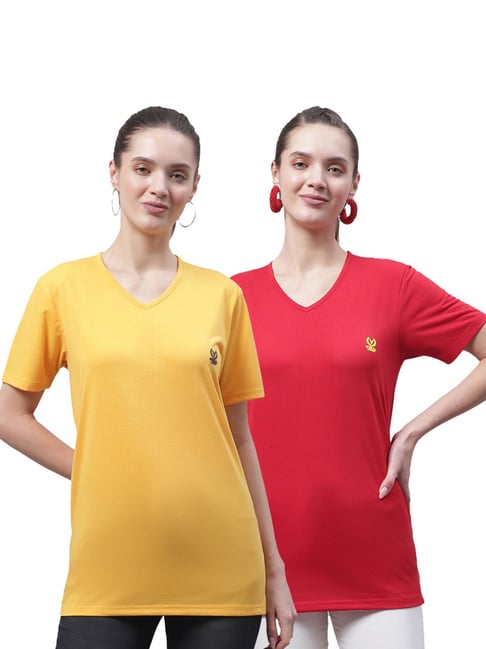 yellow red t shirt