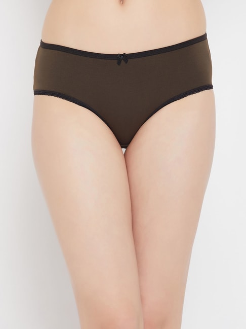 Clovia Brown Cotton Hipster Panty Price in India