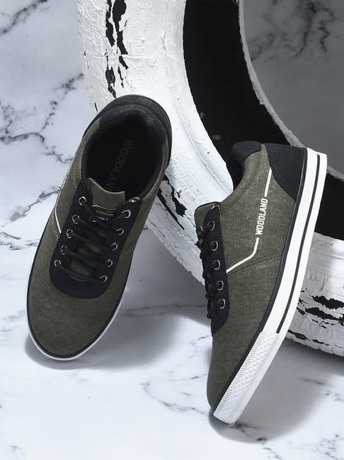 Woodland Men's Olive Casual Sneakers