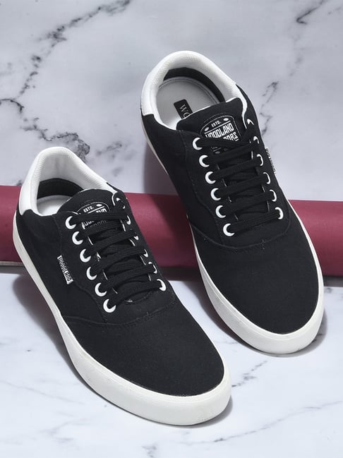 Woodland Men's Black Casual Sneakers