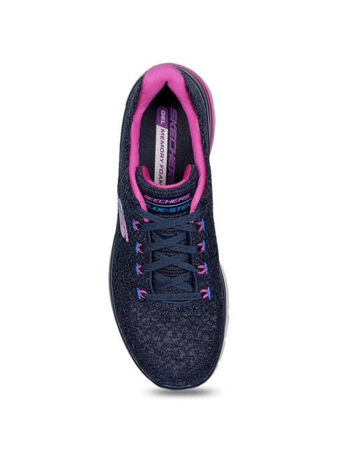 Buy Skechers Women's GLIDE-STEP FLEX AIR Navy Derby Shoes for