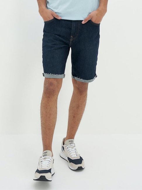 American Eagle Outfitters Blue Cotton Regular Fit Denim Shorts