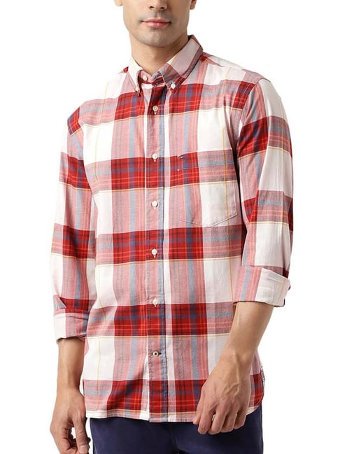 Tommy Hilfiger Regatta Red Checks Regular Fit Shirt