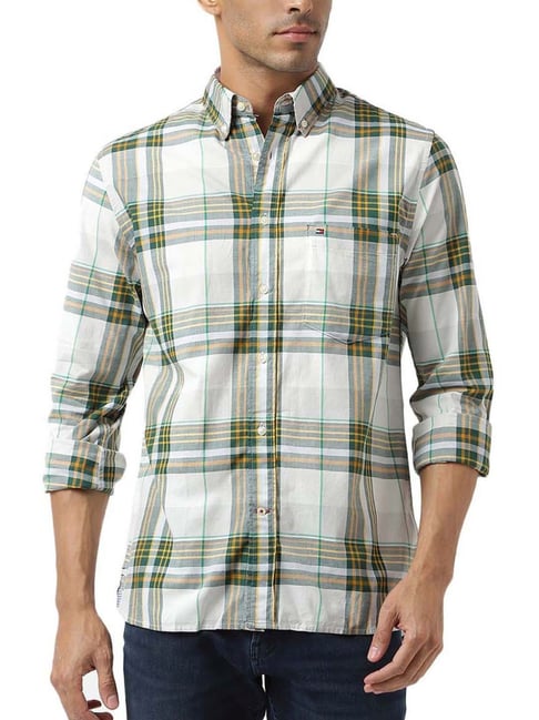 Tommy Hilfiger Prep Green Checks Regular Fit Shirt