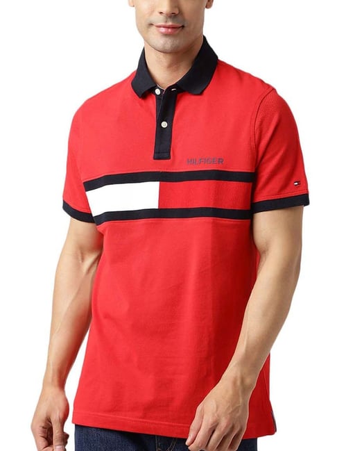 Red tommy 2024 hilfiger shirt