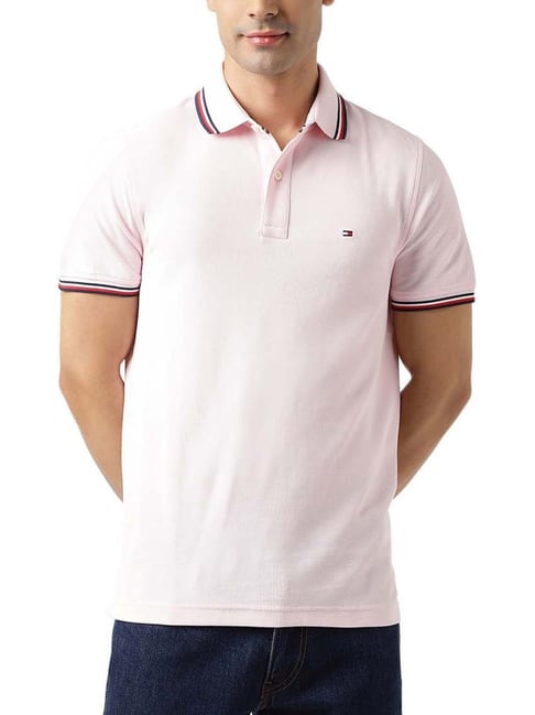 Tommy Hilfiger Light Pink Regular Fit Polo T-Shirt