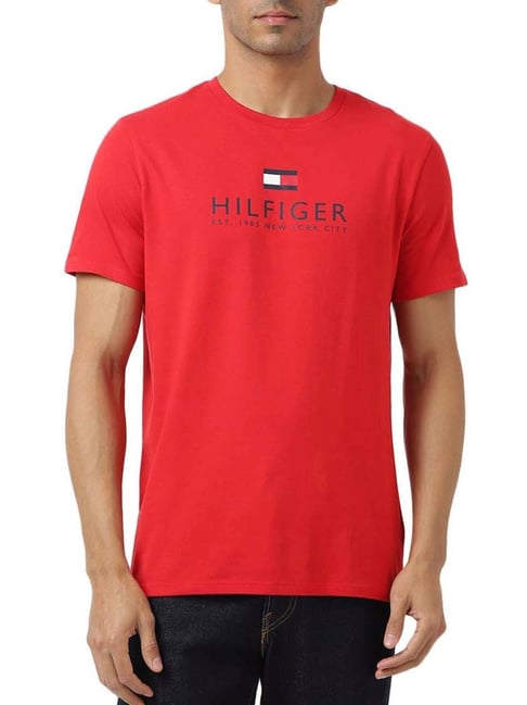 Tommy Hilfiger Apple Red Logo Regular Fit T-Shirt