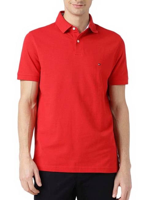 Tommy Hilfiger Primary Red Regular Fit Polo T-Shirt