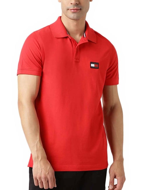 Tommy Hilfiger Primary Red Slim Fit Polo T-Shirt