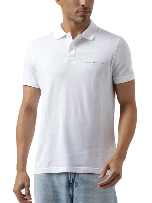 Tommy Hilfiger White Slim Fit Polo T-Shirt