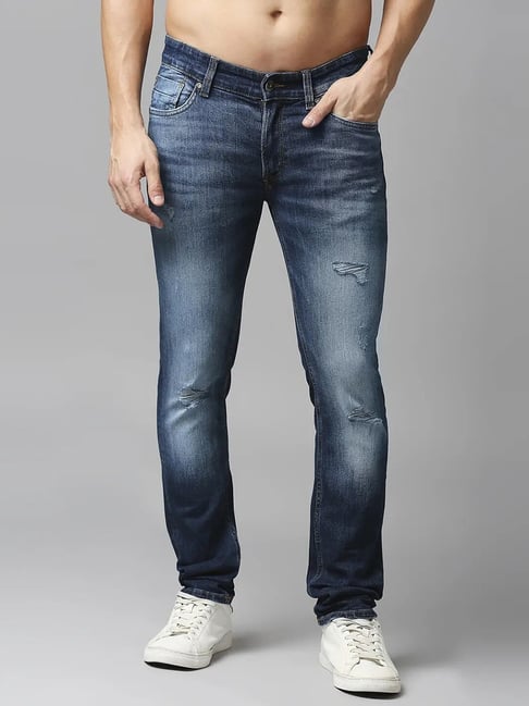 Lightly Washed Distressed Jeans