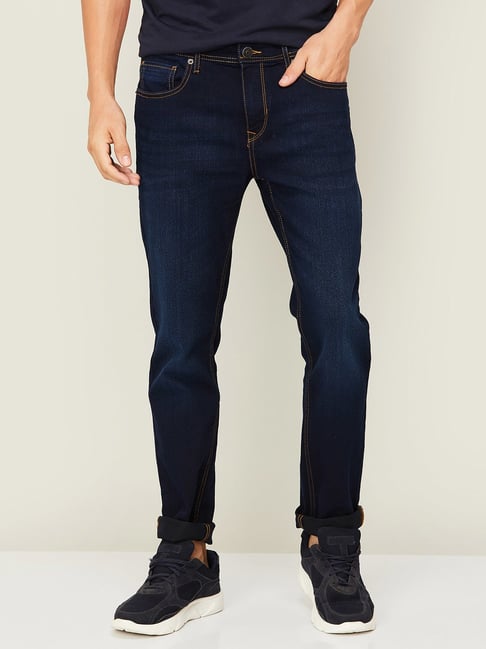 Fame Forever by Lifestyle Blue Regular Fit Lightly Washed Jeans