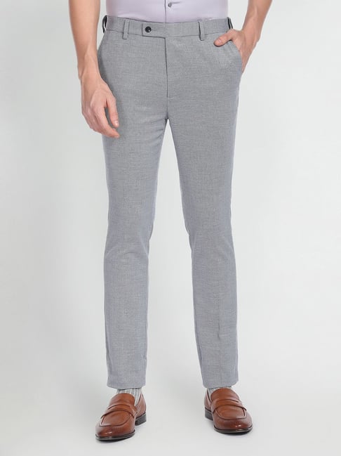 Wool Blend Flat Front Stretch Trousers | M&S Collection | M&S