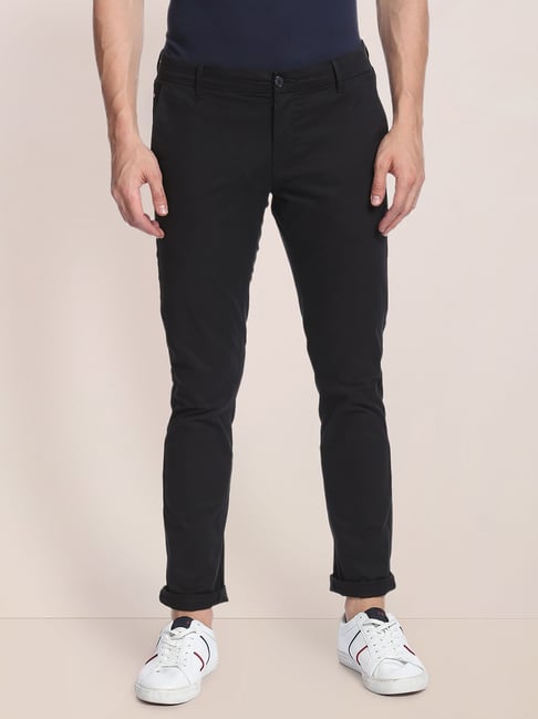 U S Polo Assn U.S. Polo Assn. Black Regular Fit Flat Front Trousers