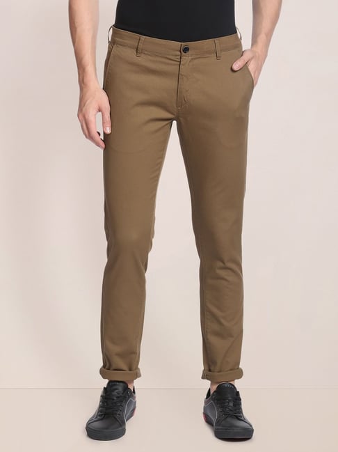 U S Polo Assn U.S. Polo Assn. Brown Regular Fit Flat Front Trousers