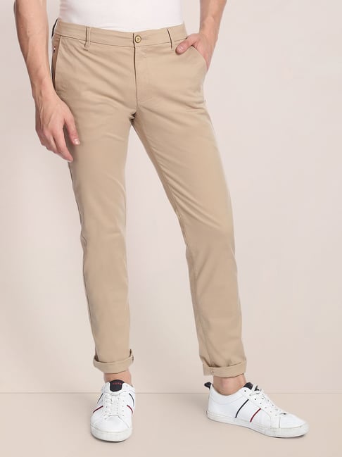 U S Polo Assn U.S. Polo Assn. Light Brown Slim Fit Flat Front Trousers