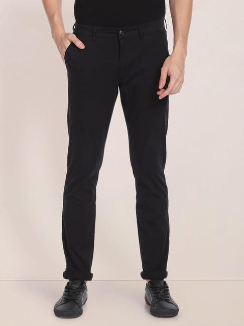 U S Polo Assn U.S. Polo Assn. Black Regular Fit Flat Front Trousers