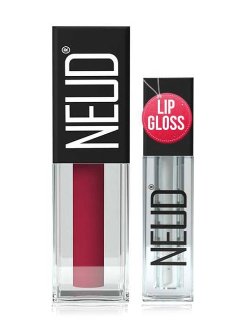 NEUD Matte Liquid Lipstick Peachy Pink with Free Lip Gloss
