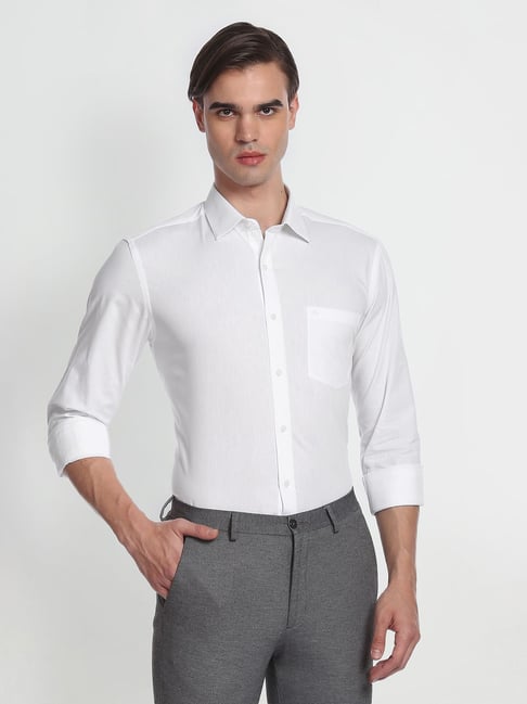 Arrow New York White Slim Fit Cotton Shirt