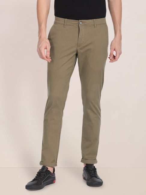 U S Polo Assn U.S. Polo Assn. Brown Regular Fit Flat Front Trousers