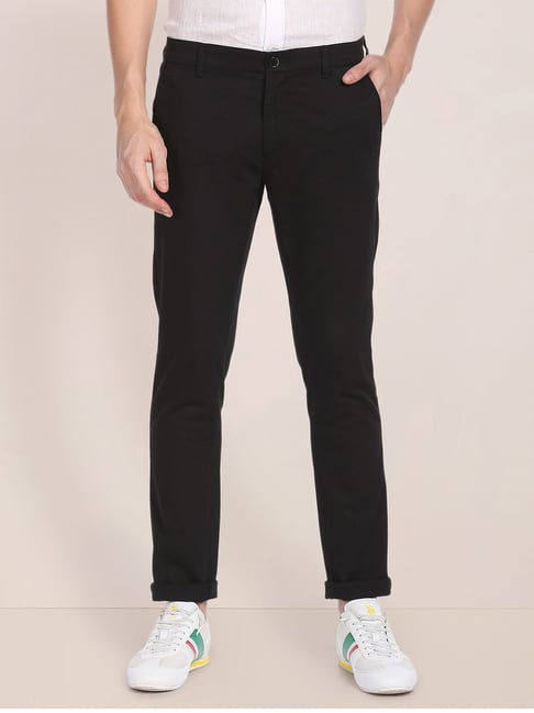 U S Polo Assn U.S. Polo Assn. Black Regular Fit Flat Front Trousers