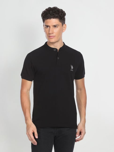 U S Polo Assn U.S. Polo Assn. Black Regular Fit Cotton T-Shirt