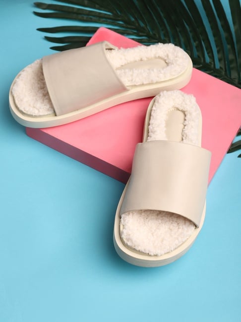 Truffle Collection Women's White Slides