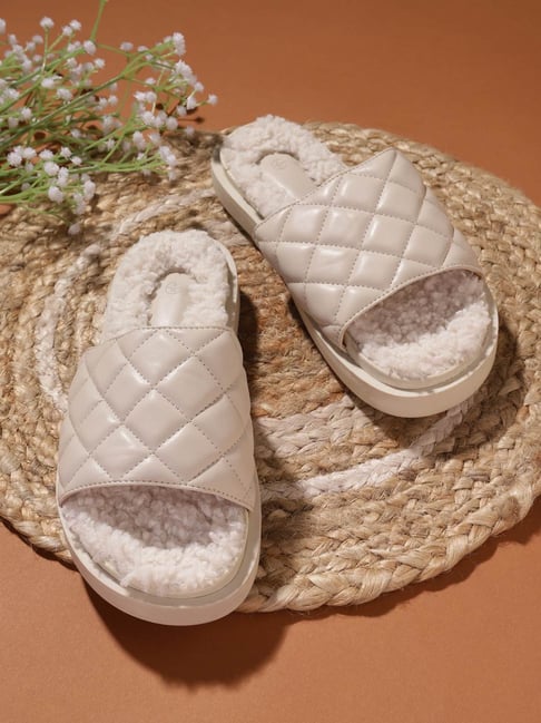 Truffle Collection Women's White Slides