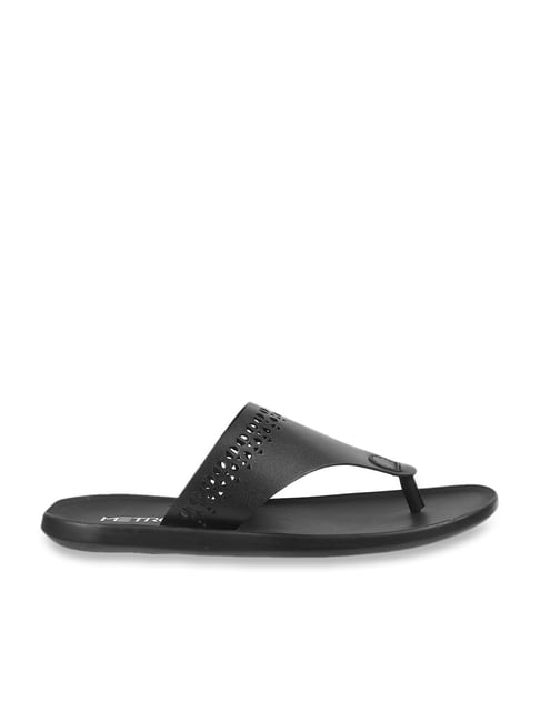 Metro Men's Black Thong Sandals