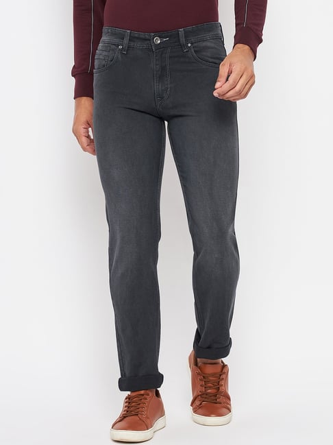 Buy Duke Carbon Black Slim Fit Lightly Washed Jeans for Men's