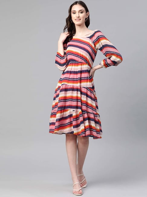 Mom & Me - Pink Bell Sleeve Striped Dress | Sparkle In Pink