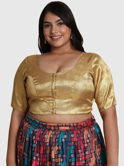 Salwar Studio Golden Woven Pattern Blouse