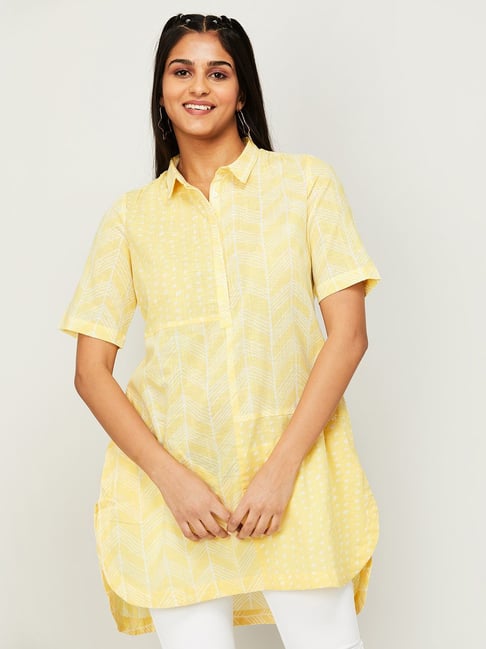 short sleeved yellow tunic
