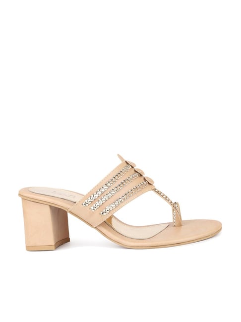 Inc 5 Inc.5 Women's Beige Toe Ring Sandals