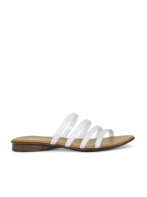 Buy GNIST White Tie Up Flat Sandal online