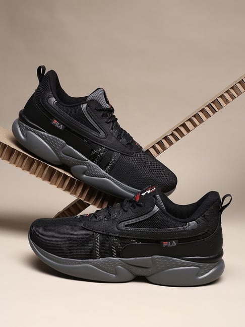 Fila black shoes price best sale