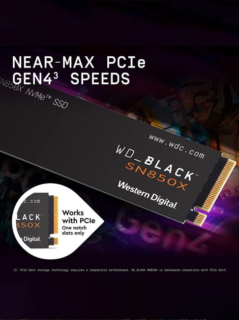 Western Digital SN850X NVMe SSD Gaming Storage 1TB (Black)