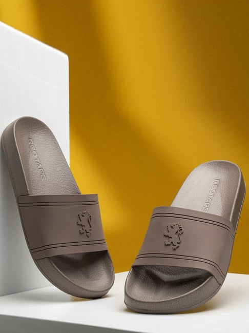 Red Tape Men's Brown Slides