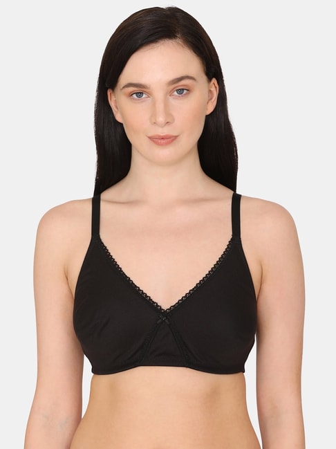 Rosaline by Zivame Black Double Layered Full Coverage T-Shirt Bra Price in India